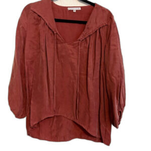 Young Fabulous & Broke Brown Asymmetrical Sailor Collar Blouse